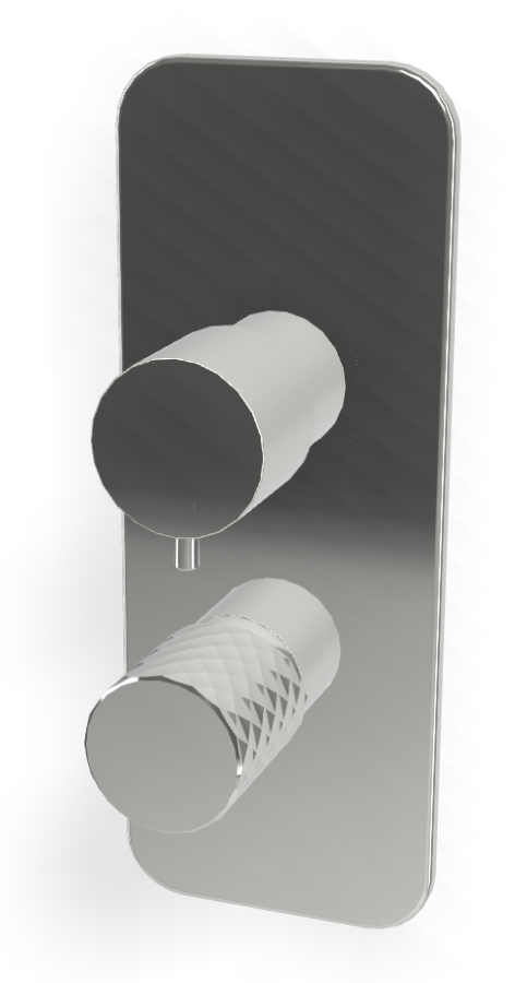 Смеситель для ванны/душа Carlo Frattini Spillo Tech, ручка X Collection, с переключателем на 2/3 потребителя, Н-260 мм, внешняя часть, цвет хром