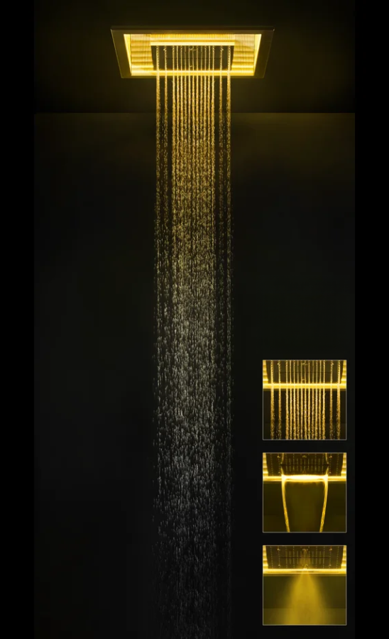 Накладная панель Gessi Sogni, 615x615 мм, для потолочной, многофункциональной душевой системы с хромотерапией, цвет Warm Bronze Br. PVD - изображение 1