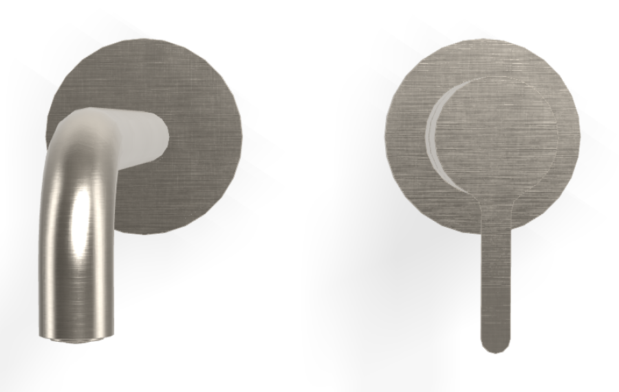 Смеситель для раковины Carlo Frattini Snap, настенный, однорычажный, с донным клапаном Click-Clack, излив 200 мм, внешняя часть, цвет никель брашированный - изображение 1