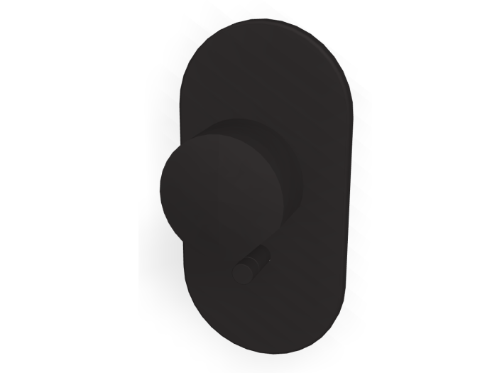 На изображении товар Смеситель Carlo Frattini SO, с переключателем на 2 потребителя, без ручек, Н-200 мм, внешняя часть, цвет чёрный матовый от официального представителя в Москве