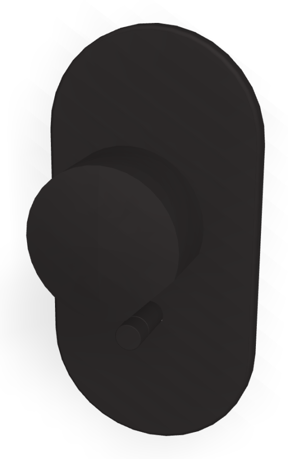 Смеситель Carlo Frattini SO, с переключателем на 2 потребителя, без ручек, Н-200 мм, внешняя часть, цвет чёрный матовый