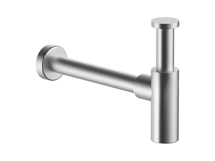 На изображении товар Сифон бутылочный Fantini AF/21 Fukasawa , 1" 1/4, для раковины и биде, цвет сталь натуральная матовая от официального представителя в Москве