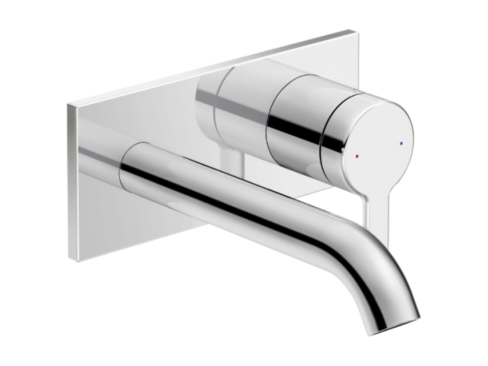 На изображении товар Смеситель для раковины Duravit C.1, настенный, излив L-174 мм, однорычажный, встраиваемый, внешняя +скрытая части, цвет хром от официального представителя в Москве
