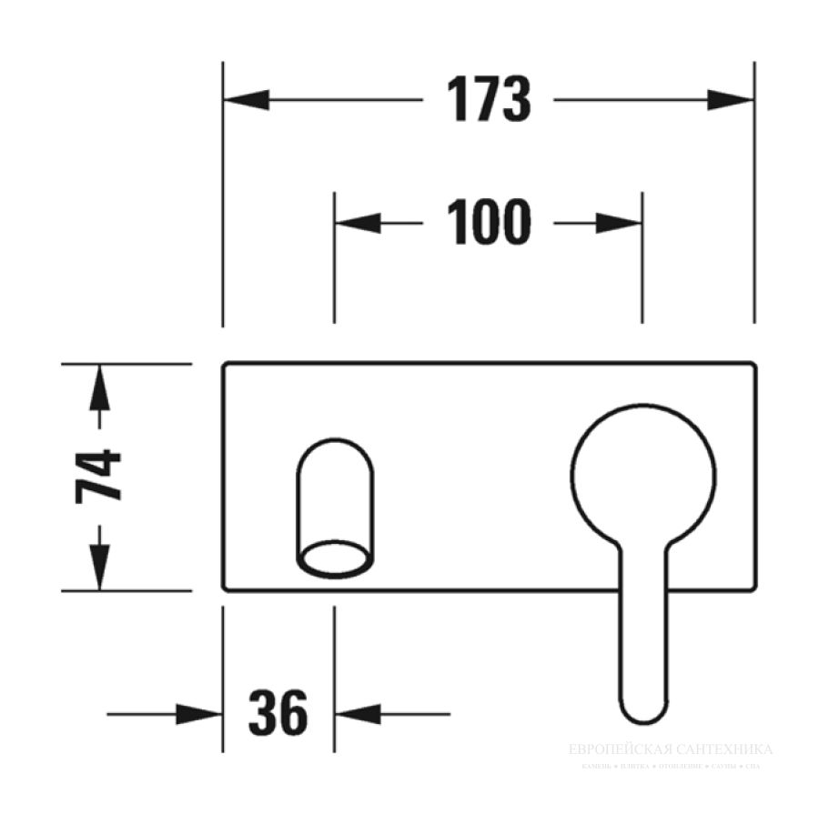 Смеситель Duravit C.1 для раковины, настенный, излив L-174 мм, однорычажный, для скрытого настенного монтажа, внешняя +скрытая части, цвет хром - изображение 3