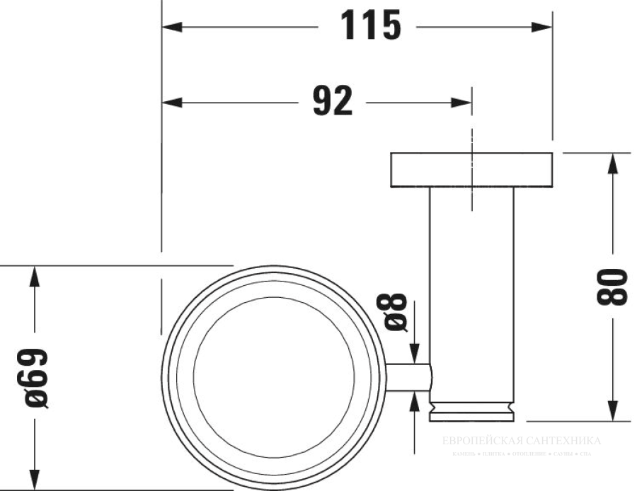 Держатель стакана Duravit D-Code настенный, стакан слева, латунь, цвет хром - изображение 4