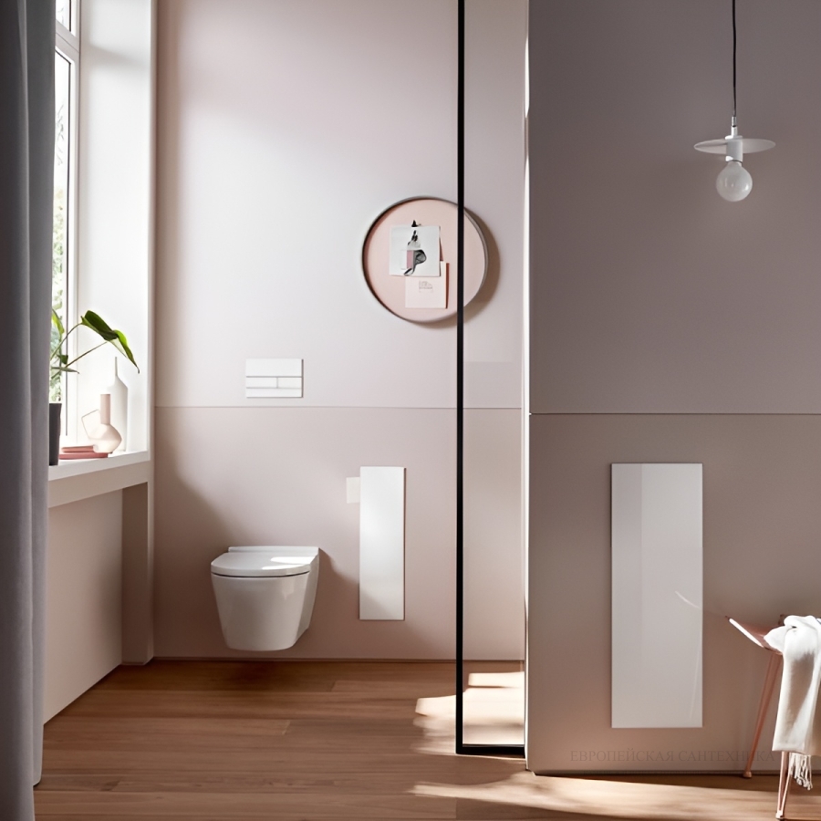 Модуль WC Emco Asis Pure, встраиваемый, с отделением для туалетной бумаги и ёршиком, 1 дверь, петли справа, фасад стекло, цвет чёрный матовый - изображение 2