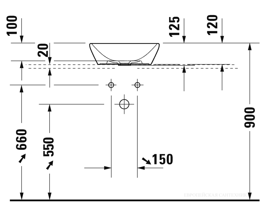 Раковина Duravit D-Neo, накладная, Ø400х120 мм, без перелива, цвет белый с покрытием WonderGliss - изображение 8