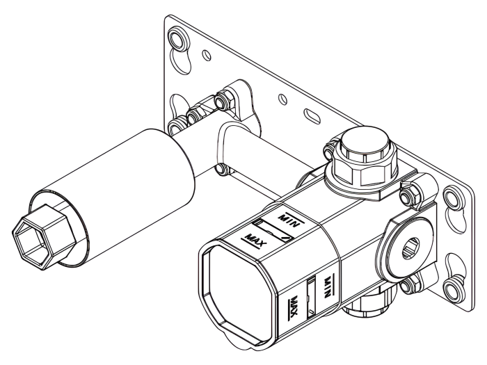 На изображении товар Скрытая часть Antonio Lupi Essentia для настенного однорычажного смесителя, латунь от официального представителя в Москве