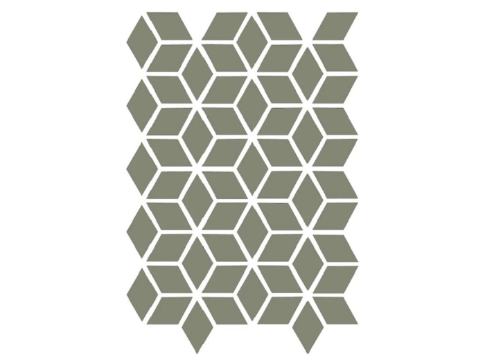 На изображении товар Etruria Керамогранит Xxs Rombo E 4X7 Su Rete Monocolore Oliva от официального представителя в Москве