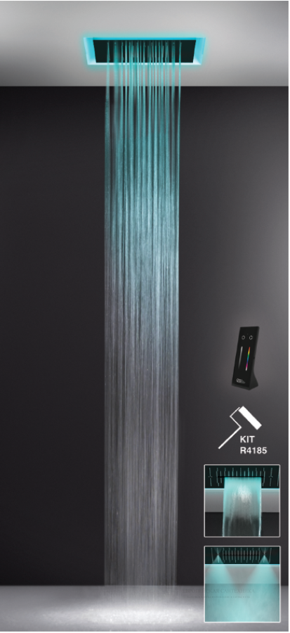 Накладная панель Gessi Afilo, для многофункциональной душевой системы, 500х500 мм, цвет Black Metal PVD - изображение 2
