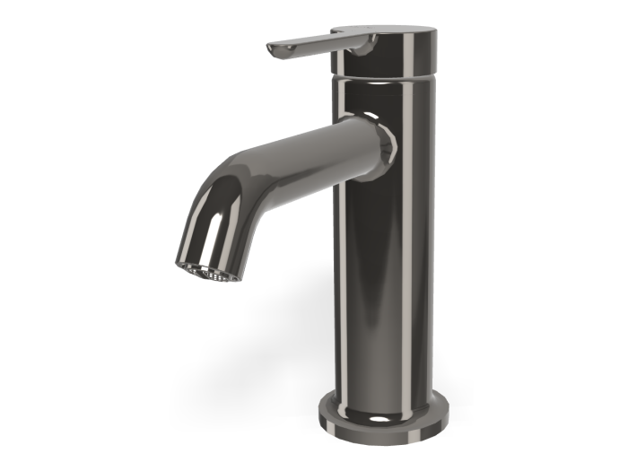 На изображении товар Смеситель для раковины Carlo Frattini Snap, с 2 гибкими шлангами, донным клапаном, глубина 142 мм, цвет чёрный хром от официального представителя в Москве