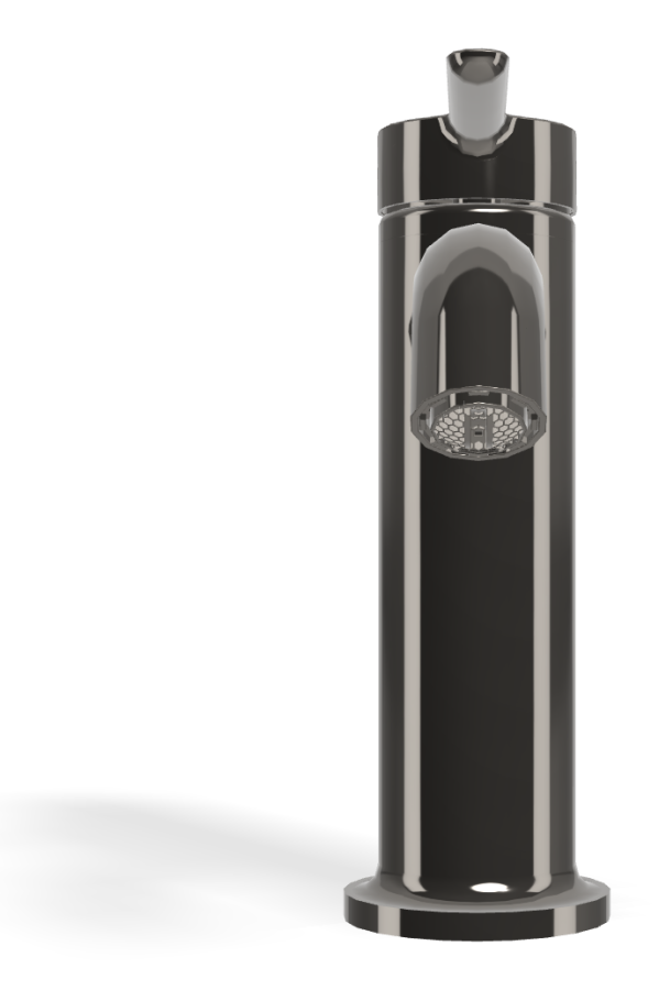 Смеситель для раковины Carlo Frattini Snap, с 2 гибкими шлангами, донным клапаном, глубина 142 мм, цвет чёрный хром - изображение 1