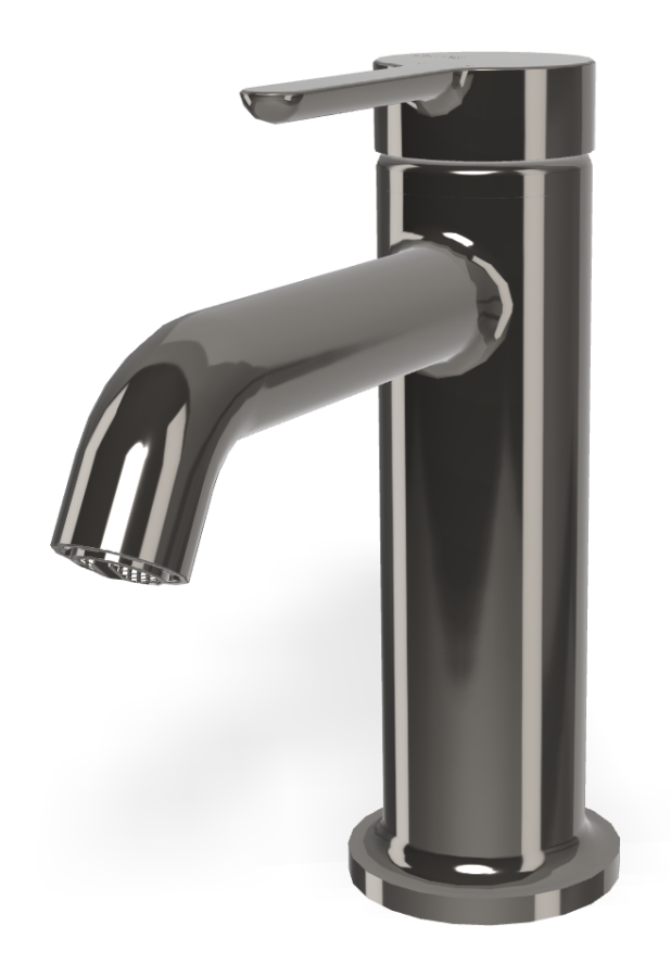 Смеситель для раковины Carlo Frattini Snap, с 2 гибкими шлангами, донным клапаном, глубина 142 мм, цвет чёрный хром