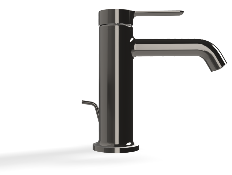 Смеситель для раковины Carlo Frattini Snap, с 2 гибкими шлангами, донным клапаном, глубина 142 мм, цвет чёрный хром - изображение 2