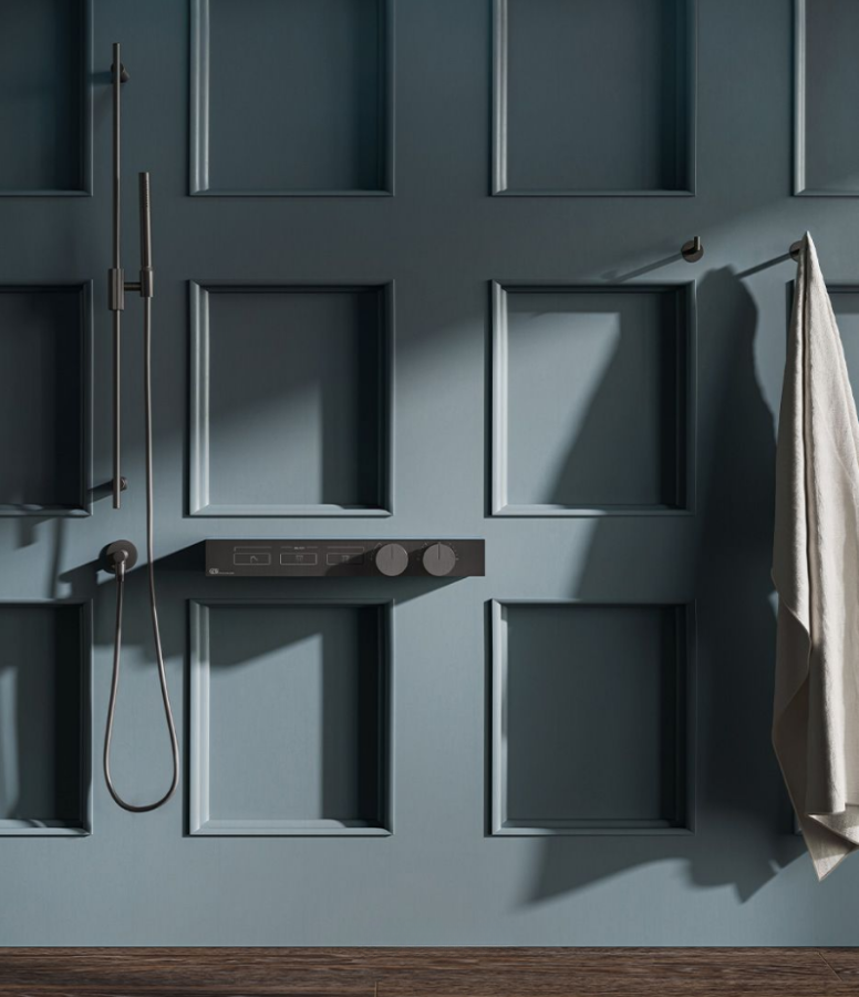 Штанга для душа Gessi Ingranaggio, настенная, h900 мм, цвет Matte Black - изображение 1