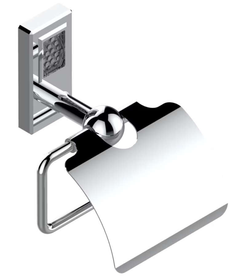 Бумагодержатель THG Metropolis cristal clair a manettes, настенный, c крышкой, цвет никель