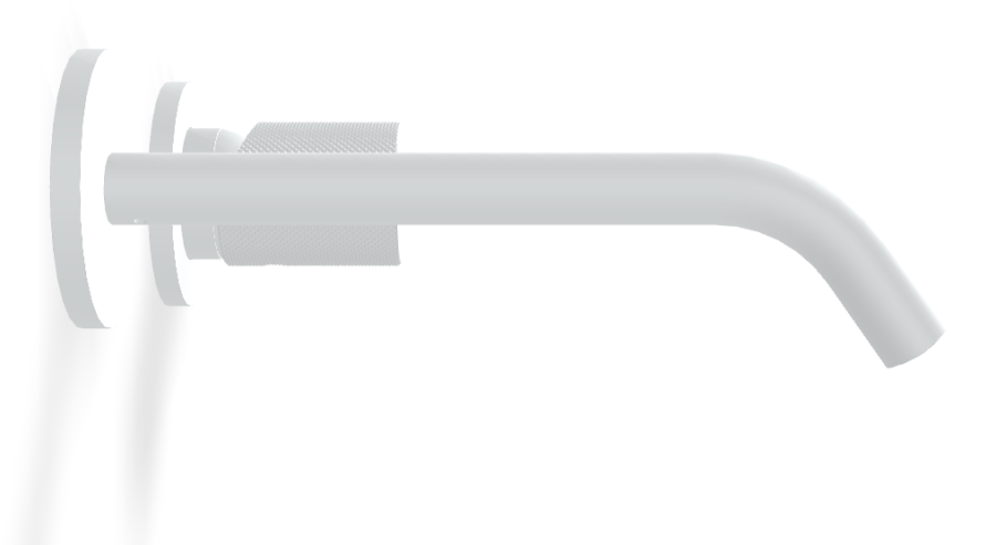 Смеситель для раковины Carlo Frattini Spillo Tech, ручка X Collection, настенный, с донным клапаном Click-Clack, излив 210 мм, внешняя часть, цвет белый матовый - изображение 2