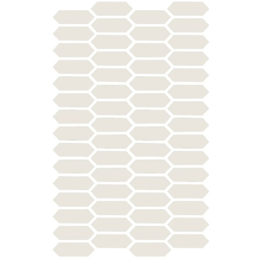 Etruria Керамогранит Xxs Losanga 2.5X7.5 Su Rete Monocolore Bianco