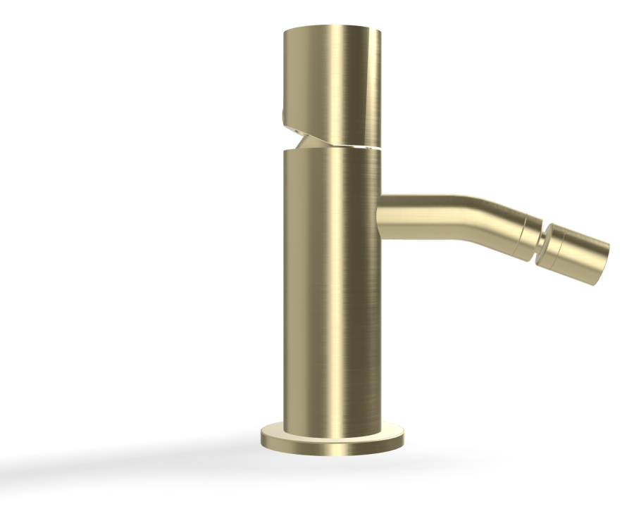 Смеситель для биде Carlo Frattini SO, XS, с 2 гибкими шлангами, донным клапаном Click-Clack 1"1/4, без ручек, L-137 мм, цвет брашированная шампань - изображение 2