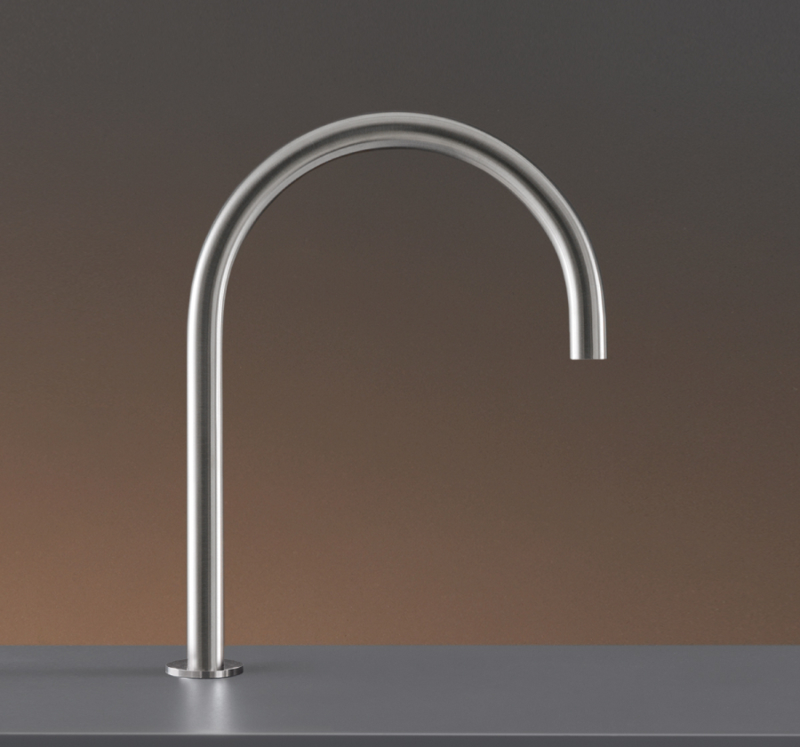 Излив CeaDesign Free Ideas, настольный, поворотный, с доп. креплением, H. 300 мм, сталь, цвет сатинированная сталь - изображение 1