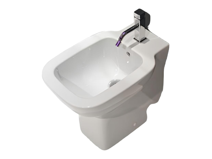 На изображении товар Биде Flaminia Sprint напольное, 520x350 мм, на 1 отверстие под смеситель, цвет белый глянцевый от официального представителя в Москве