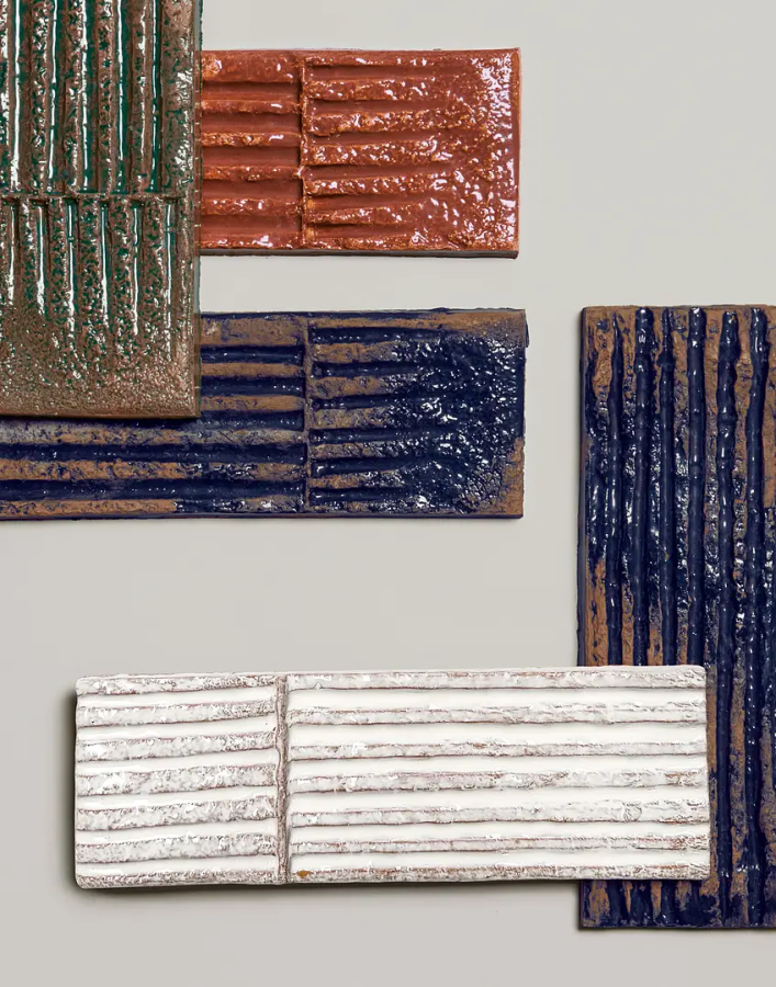 Mutina Керамическая плитка Chamotte Linea Blu 7,5x21,3 - изображение 2