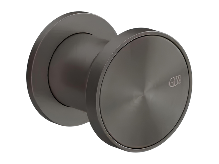 На изображении товар Смеситель Gessi Origini, встраиваемый, однорычажный на 1 выход, внешняя часть, цвет Black Metal Brushed PVD от официального представителя в Москве