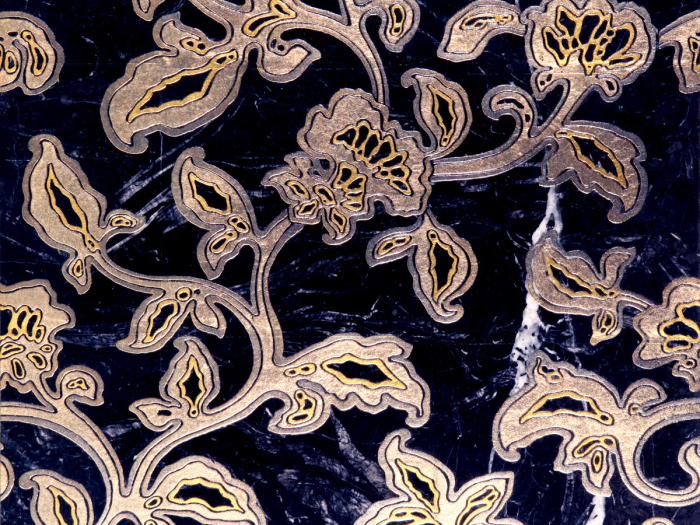 На изображении товар Akros Venezia Камень Dogma Classic Dhanza TS Nero Marquinia Gold 40x40x1 от официального представителя в Москве