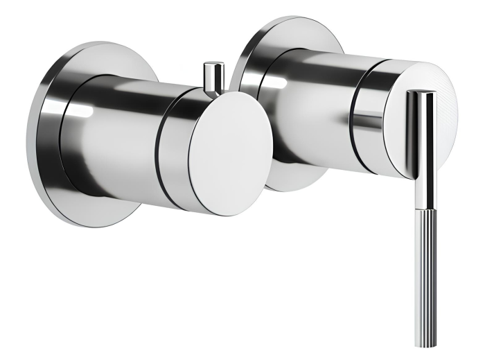 На изображении товар Cмеситель Gessi Ingranaggio, настенный, с переключателем ванна-душ, встраиваемый, цвет Chrome от официального представителя в Москве
