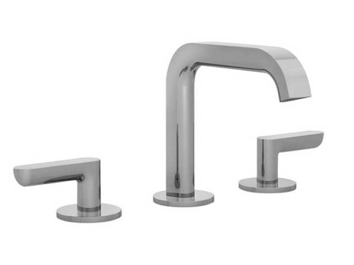 На изображении товар Смеситель для раковины на 3 отверстия Fantini Icona Deco, вылет 145 мм, ручки, подводка, донный клапан нажимного типа, цвет Matt Gun Metal PVD от официального представителя в Москве