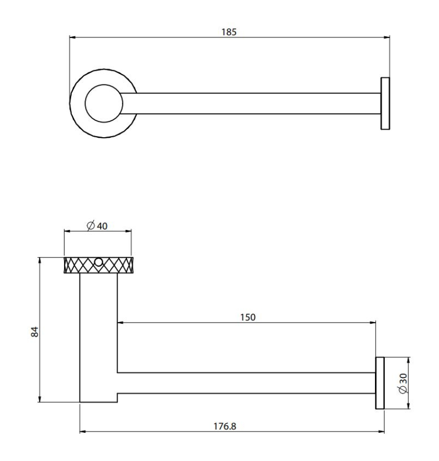 Бумагодержатель Carlo Frattini Spillo Tech, texture V Collection, открытый, без крышки, 177х84 мм, цвет хром - изображение 1