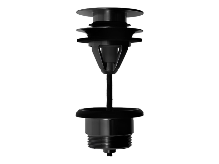 На изображении товар Донный клапан Carlo Frattini, Click-Clack, 1/4, универсальная модель, цвет чёрный матовый от официального представителя в Москве