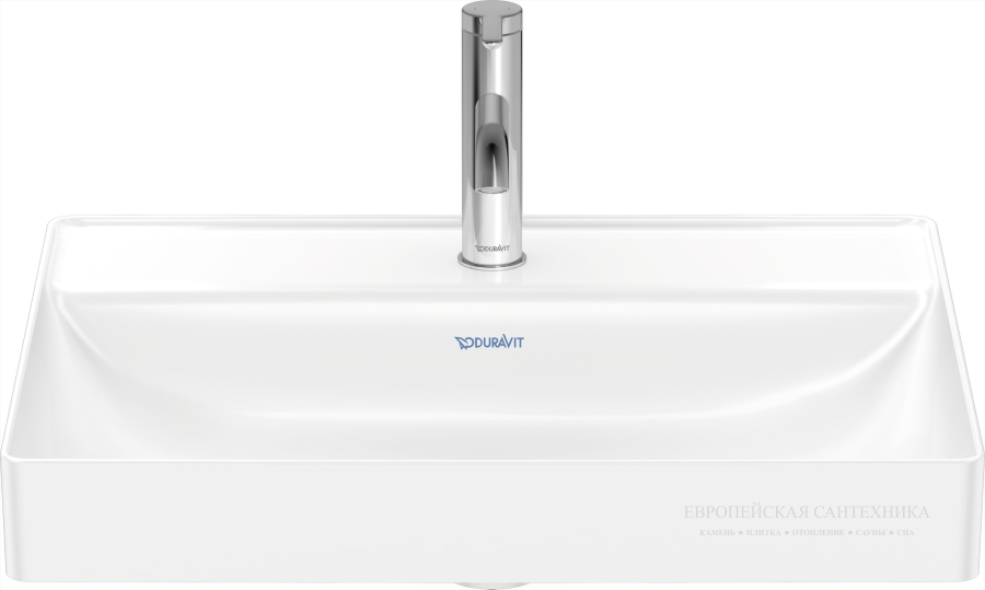 Раковина Duravit DuraSquare, шлифованный низ, 600x470 мм, без перелива, без отверстий под смеситель, цвет белый c покрытием WonderGliss - изображение 2