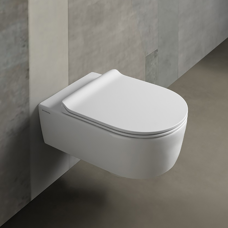 Сиденье для унитаза Flaminia Link Slim, 445х360 мм, быстросъёмное, с механизмом плавного закрывания soft-closing, цвет Carbone - изображение 2