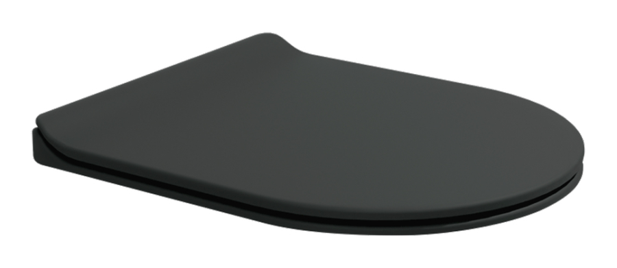 Сиденье для унитаза Flaminia Link Slim, 445х360 мм, быстросъёмное, с механизмом плавного закрывания soft-closing, цвет Carbone