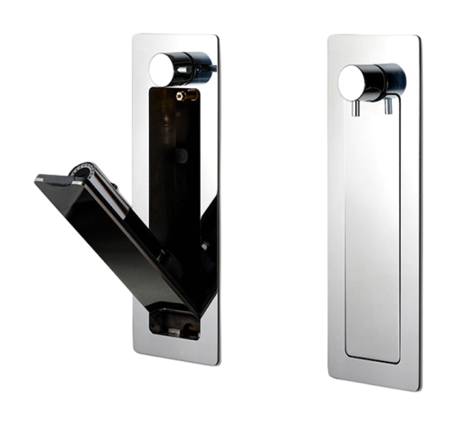 Гидроёршик для унитаза Newform Delta Zero, встраиваемый бокс с панелью, холодная вода, внешняя часть, цвет хром