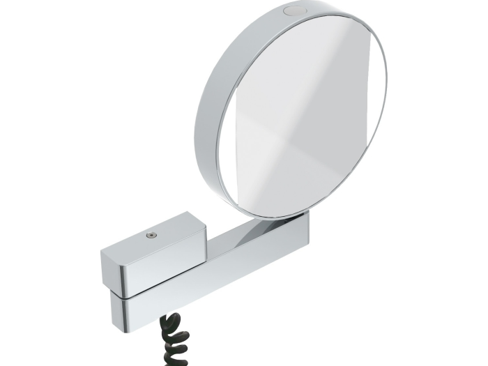 На изображении товар Зеркало Emco Prime, Ø202 х 244.2 мм, косметическое, LED-подсветка, 3x/7x кратное увеличение, хром от официального представителя в Москве