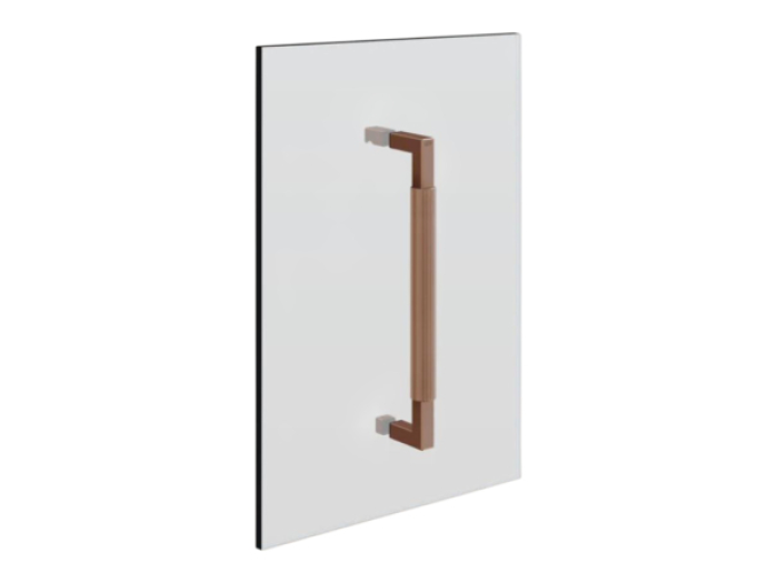На изображении товар Ручка для душевой двери Gessi Rigato, вертикальная/горизонтальная установка, Н-316 мм, цвет Copper Brushed PVD от официального представителя в Москве
