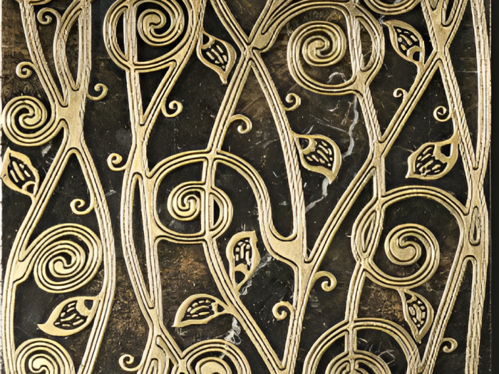 На изображении товар Akros Venezia Камень Decorative Art Alfa Gemini TS Nero Marquinia Gold 30,5X30,5X1 от официального представителя в Москве