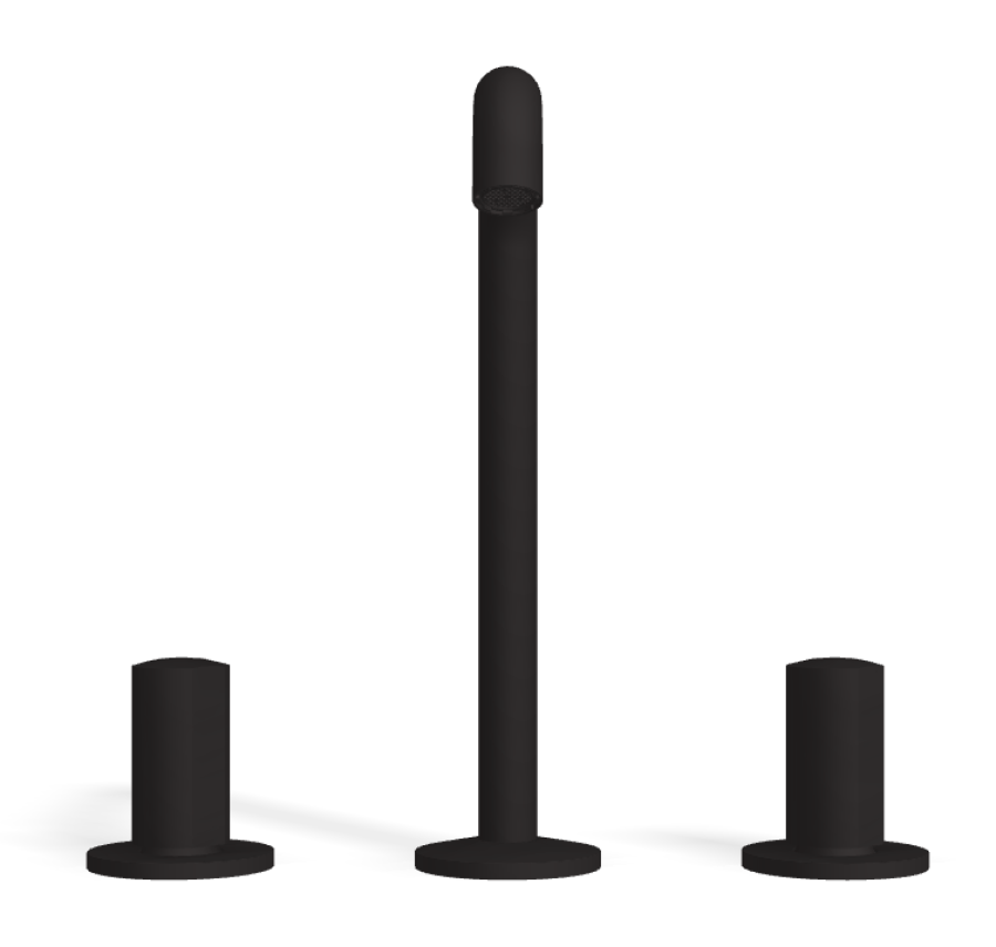 Смеситель для раковины Carlo Frattini SO, без ручек, с донным клапаном Click-Clack, вращающимся изливом Ø18 мм, 2 гибкими шлангами, Н-228 мм, цвет чёрный матовый - изображение 1