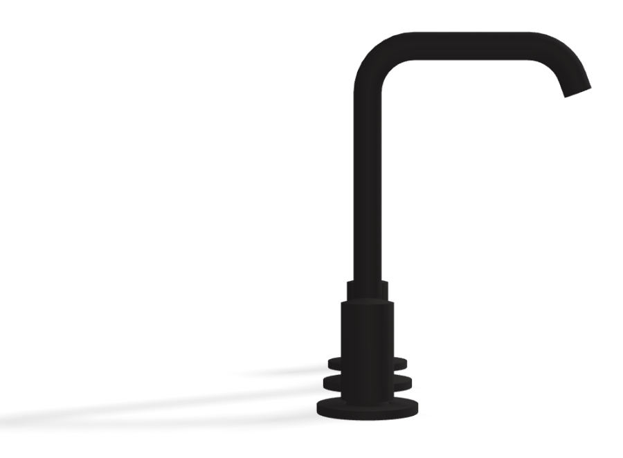 Смеситель для раковины Carlo Frattini SO, без ручек, с донным клапаном Click-Clack, вращающимся изливом Ø18 мм, 2 гибкими шлангами, Н-228 мм, цвет чёрный матовый - изображение 2