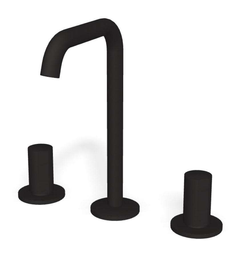 Смеситель для раковины Carlo Frattini SO, без ручек, с донным клапаном Click-Clack, вращающимся изливом Ø18 мм, 2 гибкими шлангами, Н-228 мм, цвет чёрный матовый