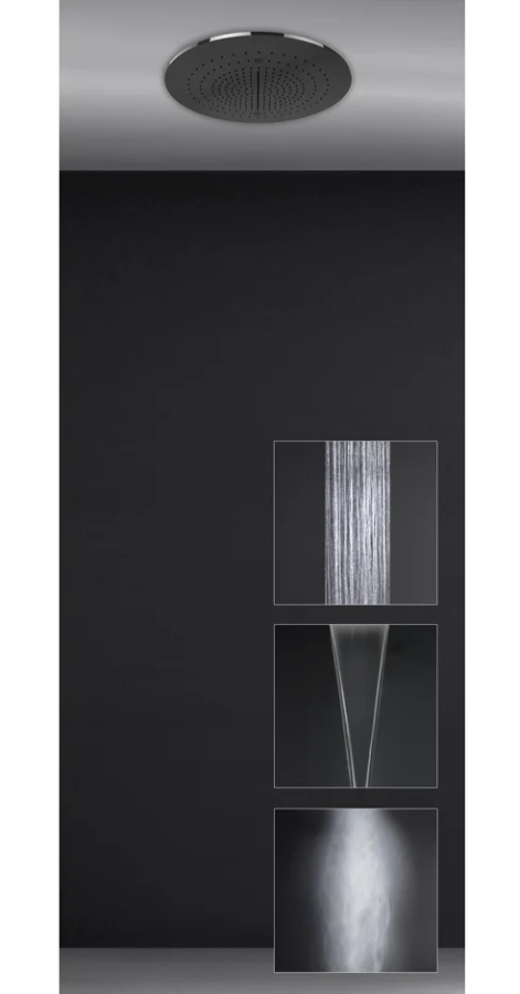 Скрытая часть потолочного верхнего душа Gessi Minimali 2017, 500 мм, с функцией тропический ливень/водопад/распыление, цвет сталь зеркальная - изображение 1