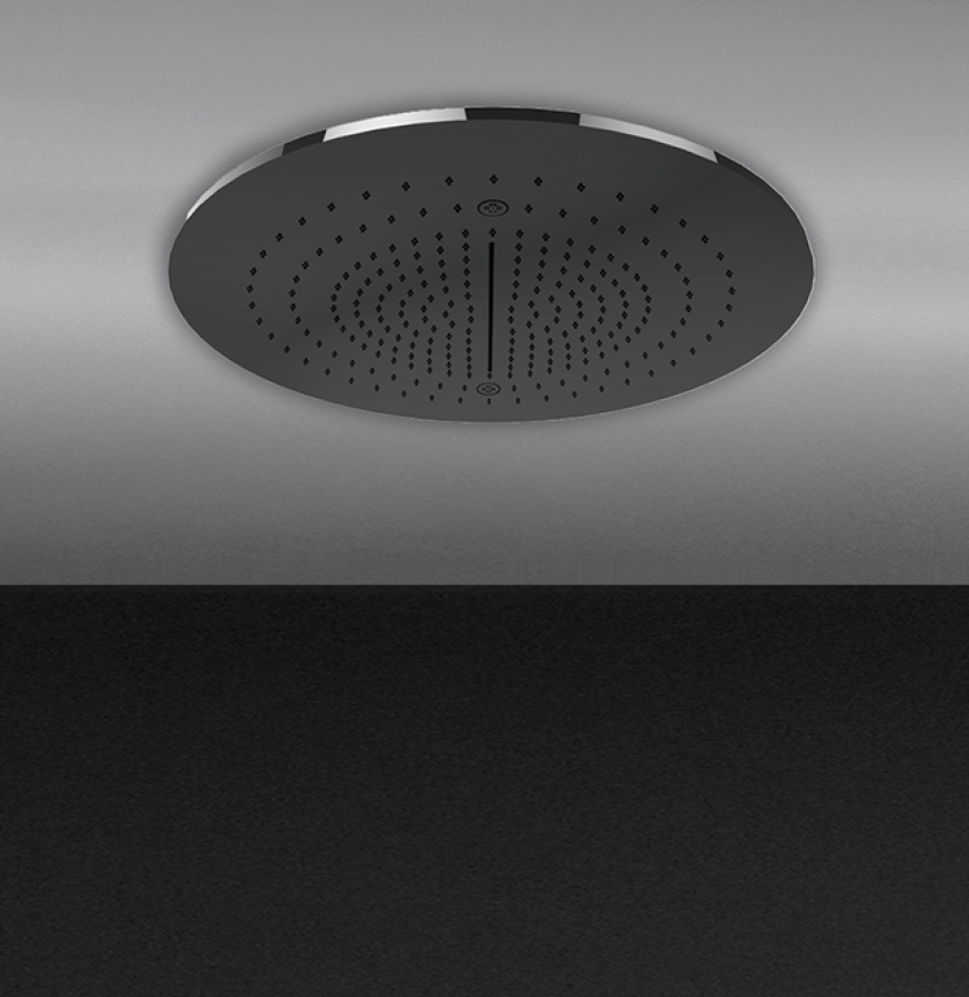 Скрытая часть потолочного верхнего душа Gessi Minimali 2017, 500 мм, с функцией тропический ливень/водопад/распыление, цвет сталь зеркальная