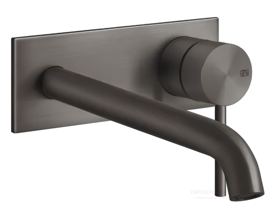 Смеситель для раковины Gessi316 Flessa, с декоративной планкой, встраиваемый, с длинным изливом, внешняя часть, цвет Black Metal Brushed PVD