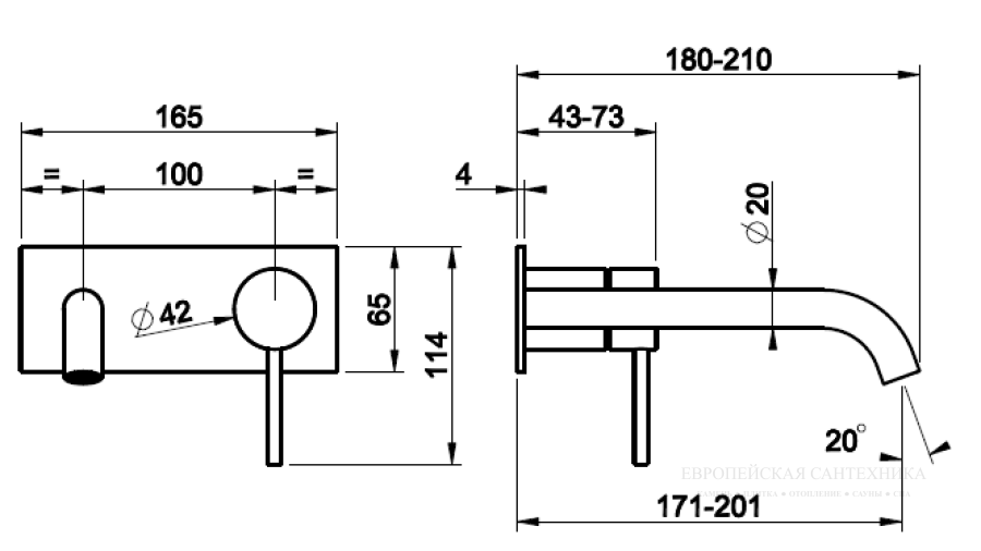 Смеситель для раковины Gessi316 Flessa, с декоративной планкой, встраиваемый, с длинным изливом, внешняя часть, цвет Black Metal Brushed PVD - изображение 1