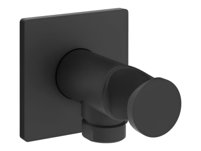 На изображении товар Шланговое подсоединение Gessi Inverso Bath&Shower, со встроенным держателем лейки, Н-60 мм, цвет Matte Black от официального представителя в Москве