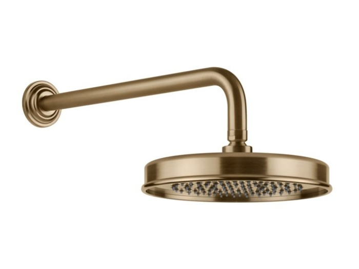 На изображении товар Верхний душ Gessi Venti20, Ø200 мм, для настенного крепления, поворотный, цвет Warm Bronze Br. PVD от официального представителя в Москве