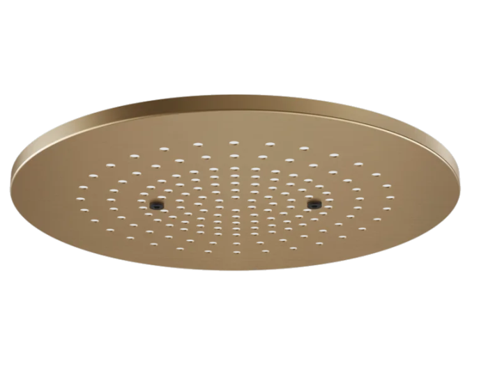 На изображении товар Накладная панель верхнего душа Gessi Afilo, Ø350 мм, внешняя часть, цвет Warm Bronze Brushed PVD от официального представителя в Москве