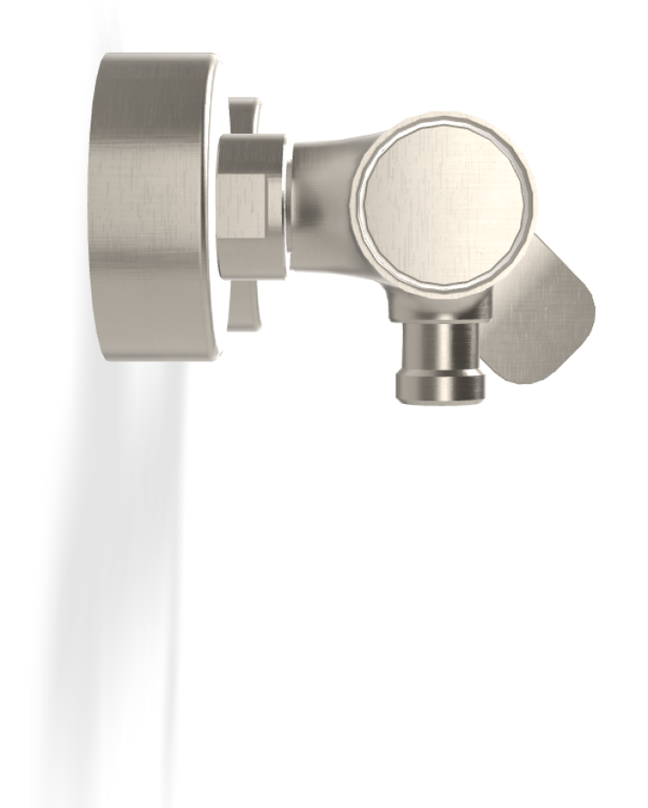 Смеситель для душа Carlo Frattini Flo, без ручного душа, 2 подвода воды 1/2" с эксцентриком, ширина 226 мм, цвет никель брашированный - изображение 2